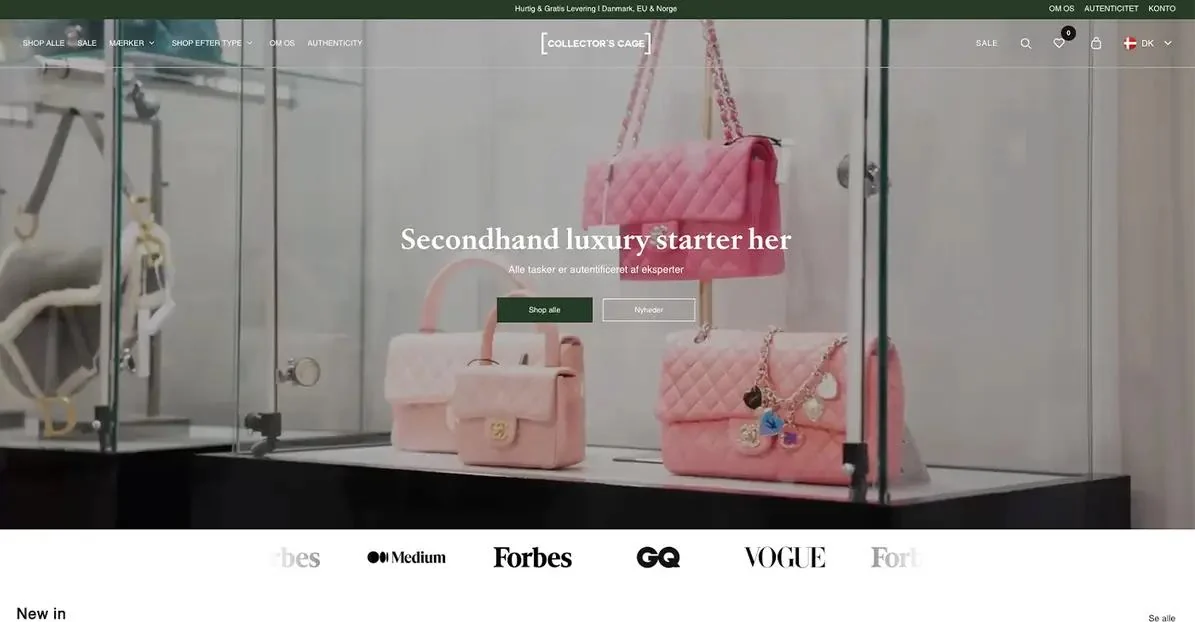 Collector's Cage storefront homepage
