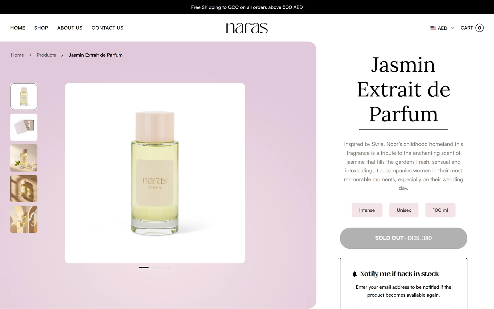 Jasmin Extrait de Parfum product page